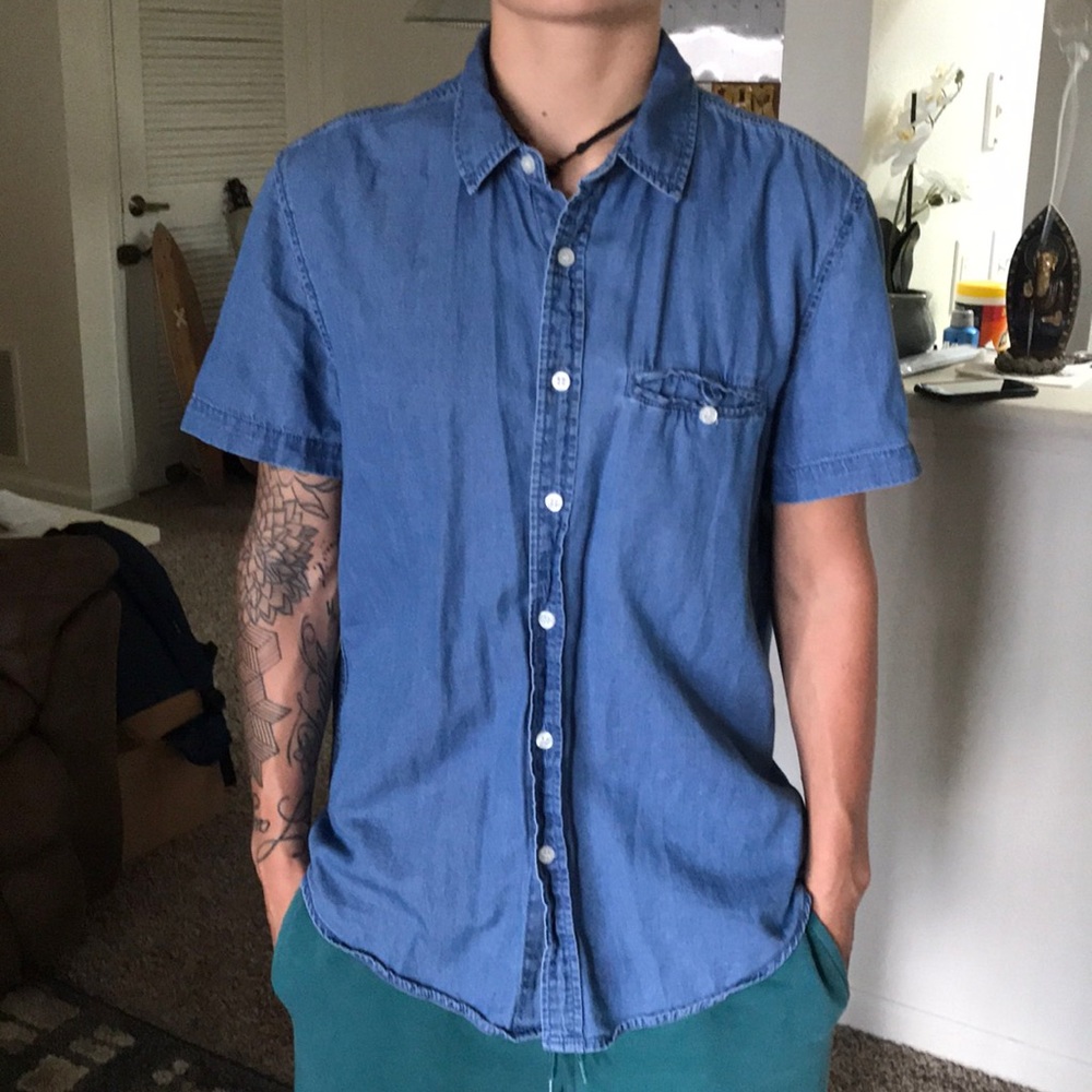 Jean button up.